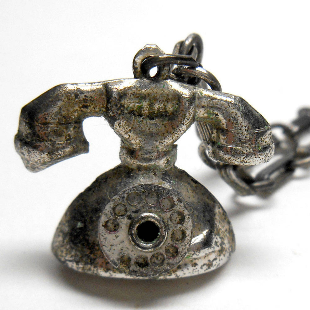 VTG Rotary Telephone Phone Charm Bracelet Jewelry